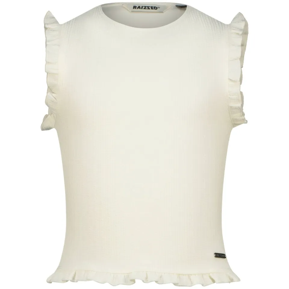 Raizzed mouwloze top offwhite, foto 2