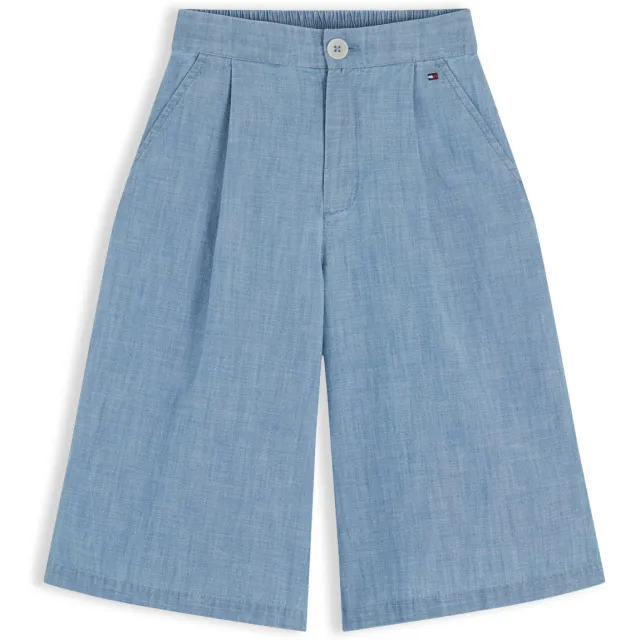 Tommy Hilfiger denim wide leg bermuda short lichtblauw, foto 2
