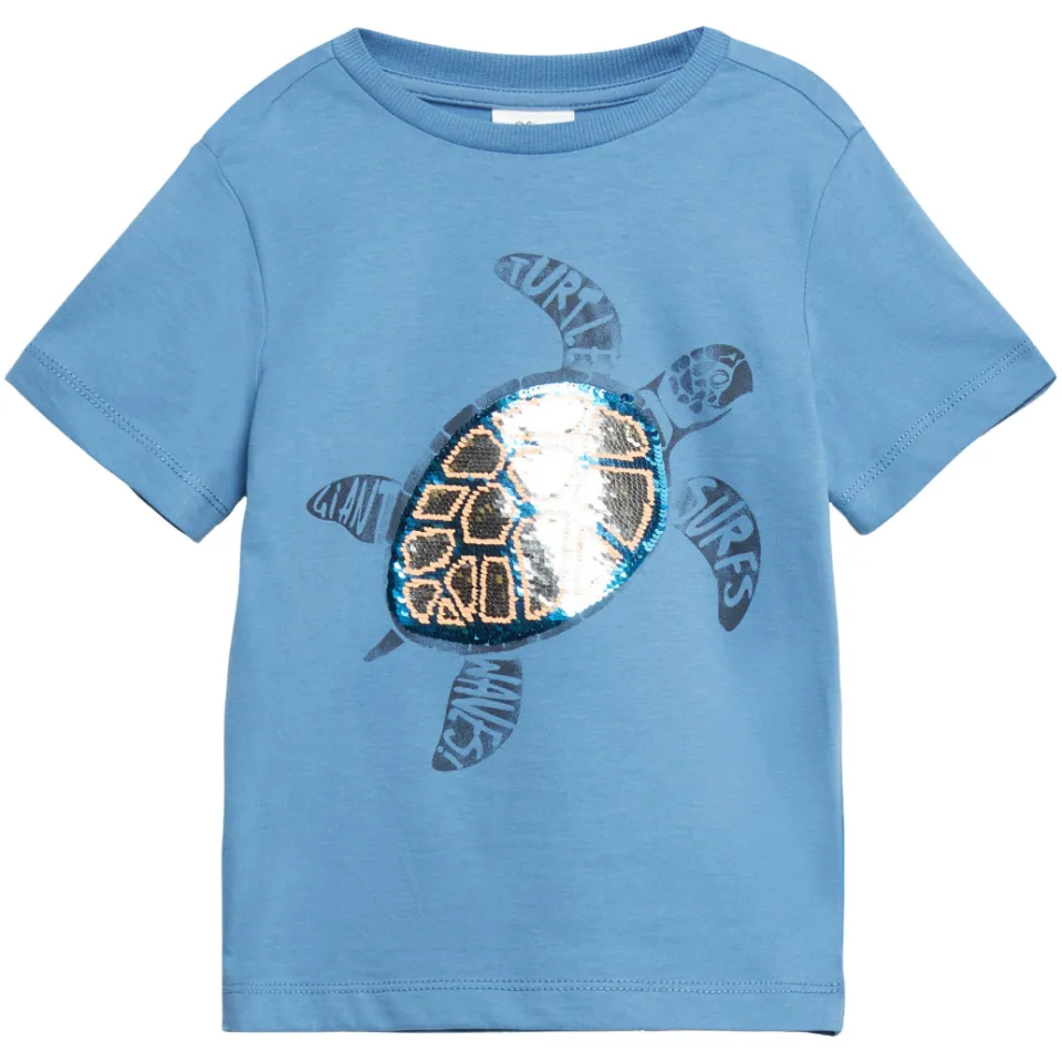 S.Oliver T-shirt blauw met pailletten, foto 3