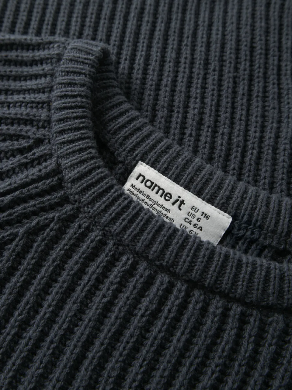 NAME IT KIDS rechtvallende gebreide trui - donkerblauw, foto 5