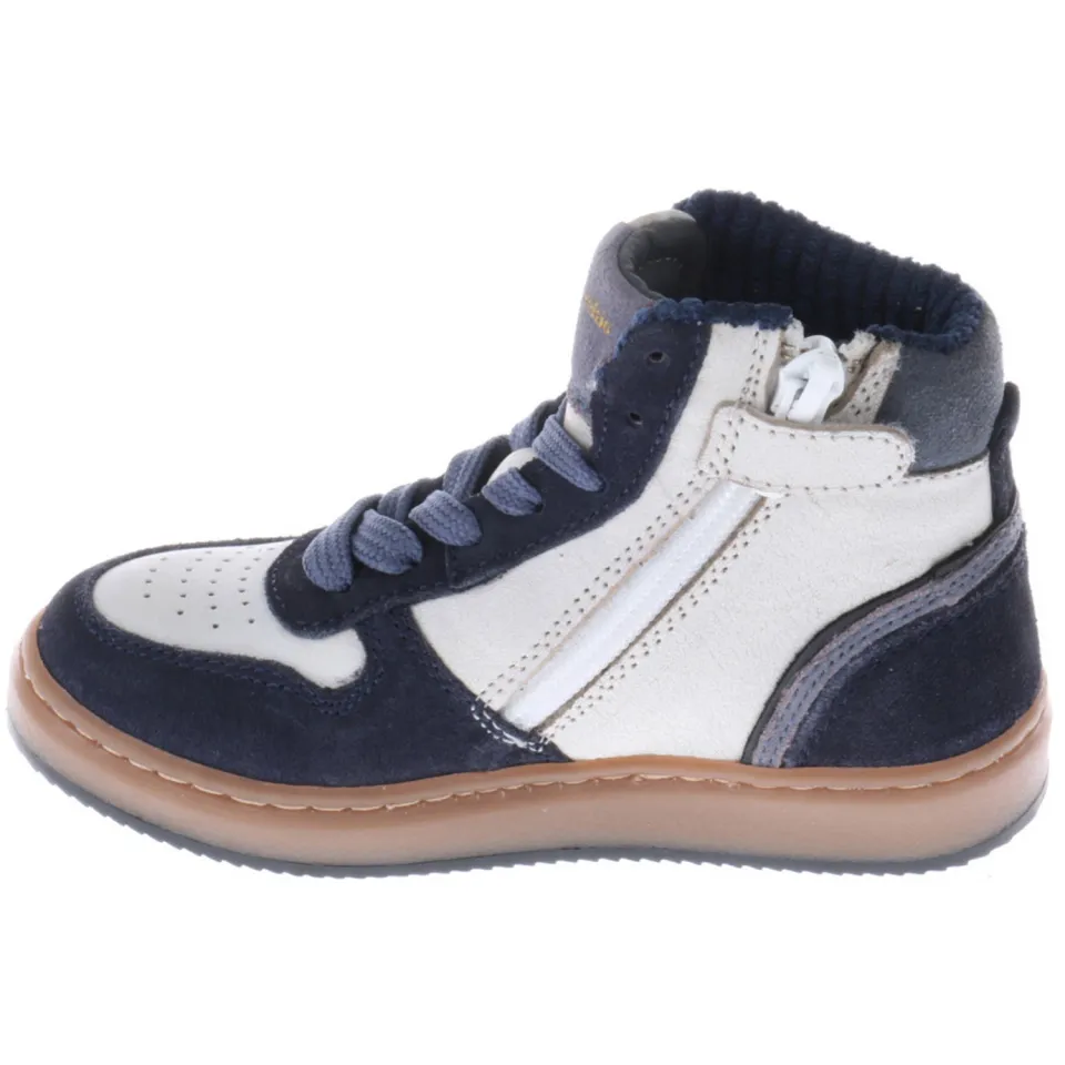 Pinocchio leren sneakers donkerblauw/wit, foto 2
