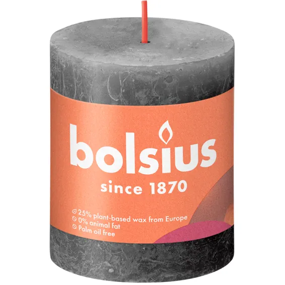 Bolsius Rustiek stompkaars stormy grey 80/68