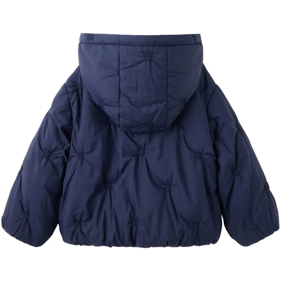 Mango gewatteerde winterjas marineblauw met capuchon, foto 2