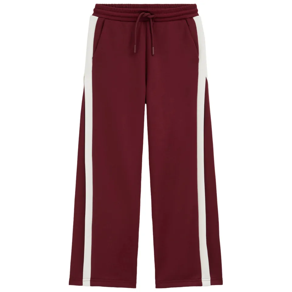 WE Fashion loose fit joggingbroek donkerrood donkerrood/wit, foto 2