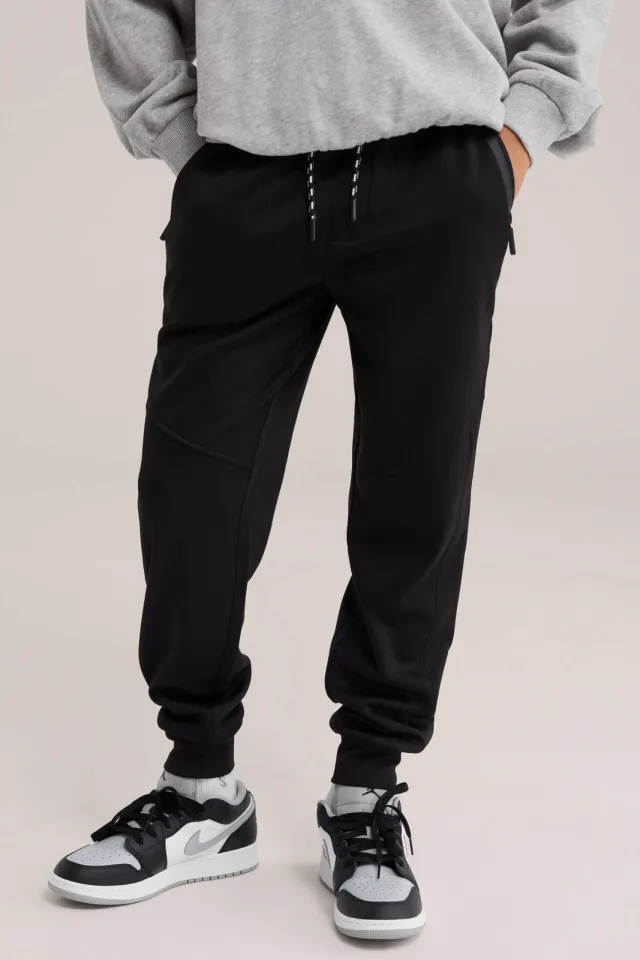 WE Fashion tapered joggingbroek zwart, foto 3