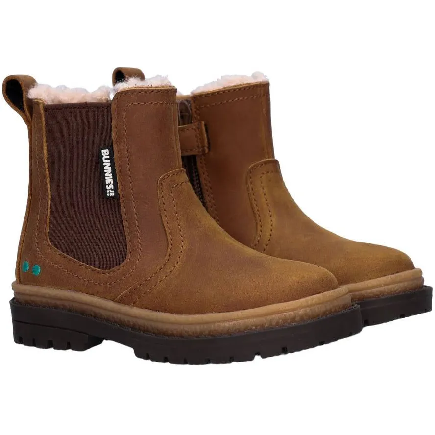 BunniesJR leren enkelboots met profielzool - cognac, foto 6