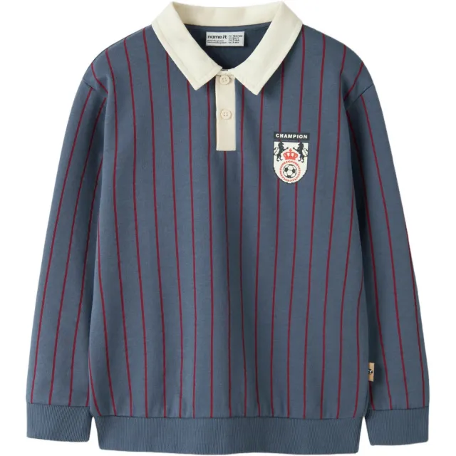 NAME IT KIDS gestreepte sweater - blauw Blauw/rood/ecru