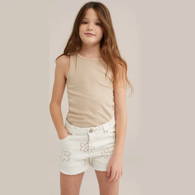 WE Fashion mouwloze top ribgebreid beige, foto 6