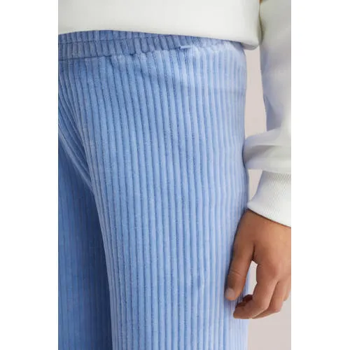 WE Fashion fluwelen loose casual broek lichtblauw, foto 4