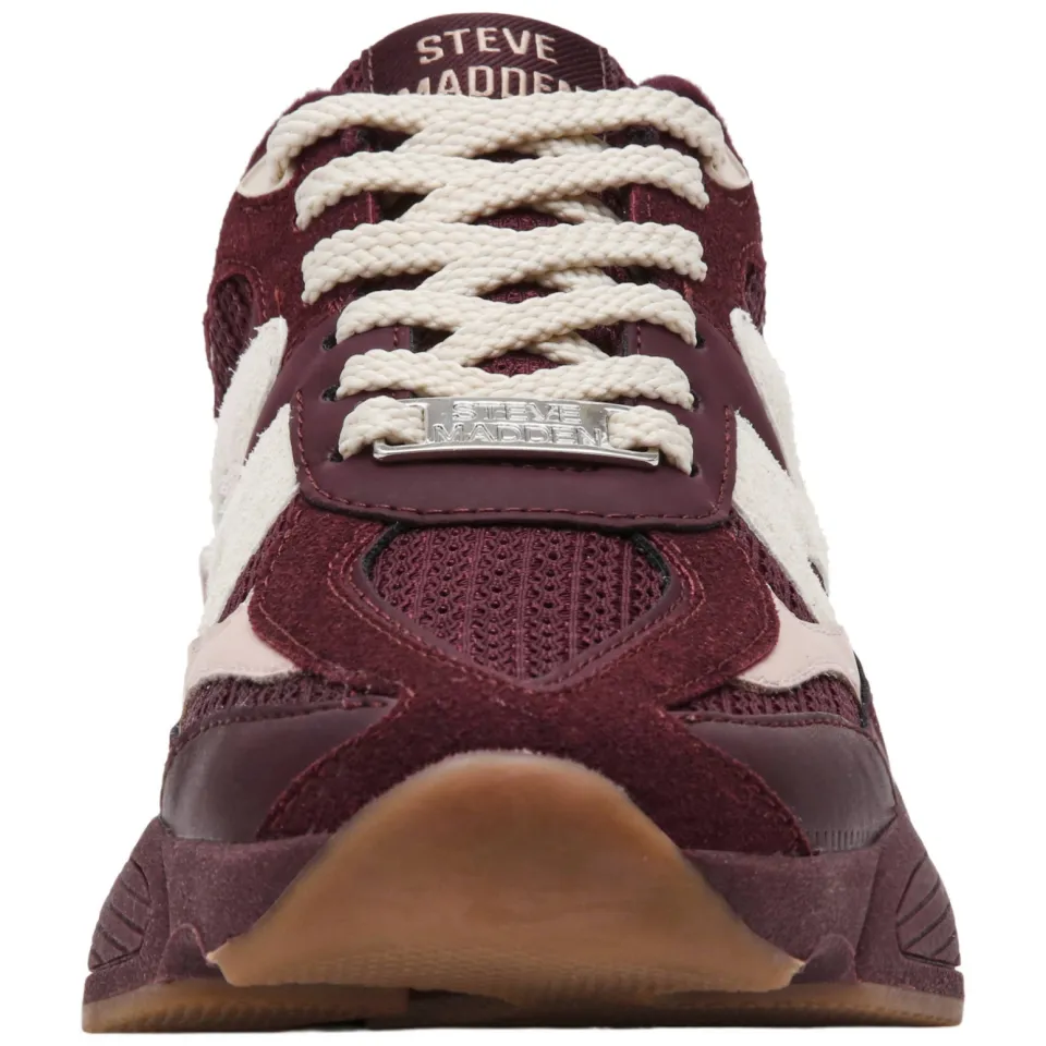 Steve Madden Speeder chunky imitatieleren sneakers - bordeaux/roze, foto 7