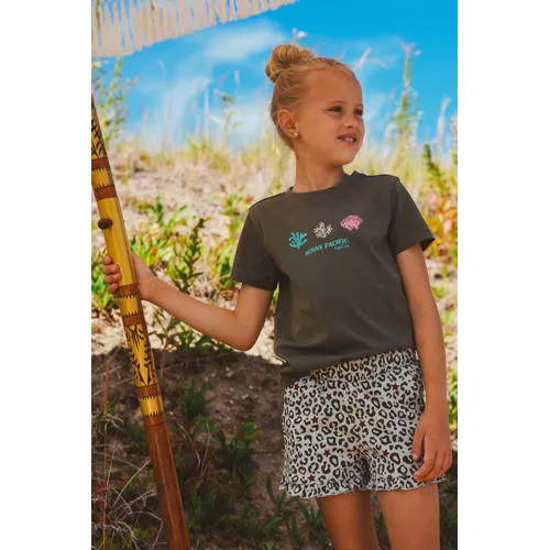 TYGO & vito jersey t-shirt donkergroen met koraalprint, foto 4