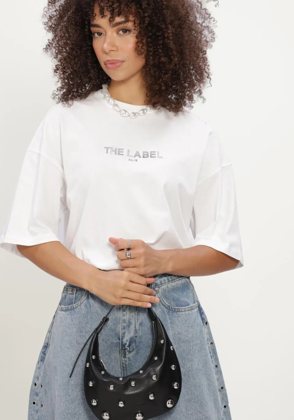 Alix The Label Dames Tops & T-shirts Ladies Knitted The Label T-shirt - Wit, foto 4