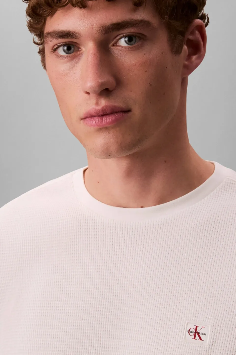 Calvin Klein JEANS longsleeve met ingebreid patroon ecru, foto 4