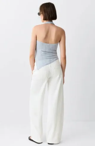 Mango TEEN wide leg jeans - wit, foto 3