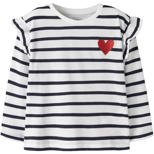 NAME IT longsleeve wit donkerblauw gestreept Wit/donkerblauw