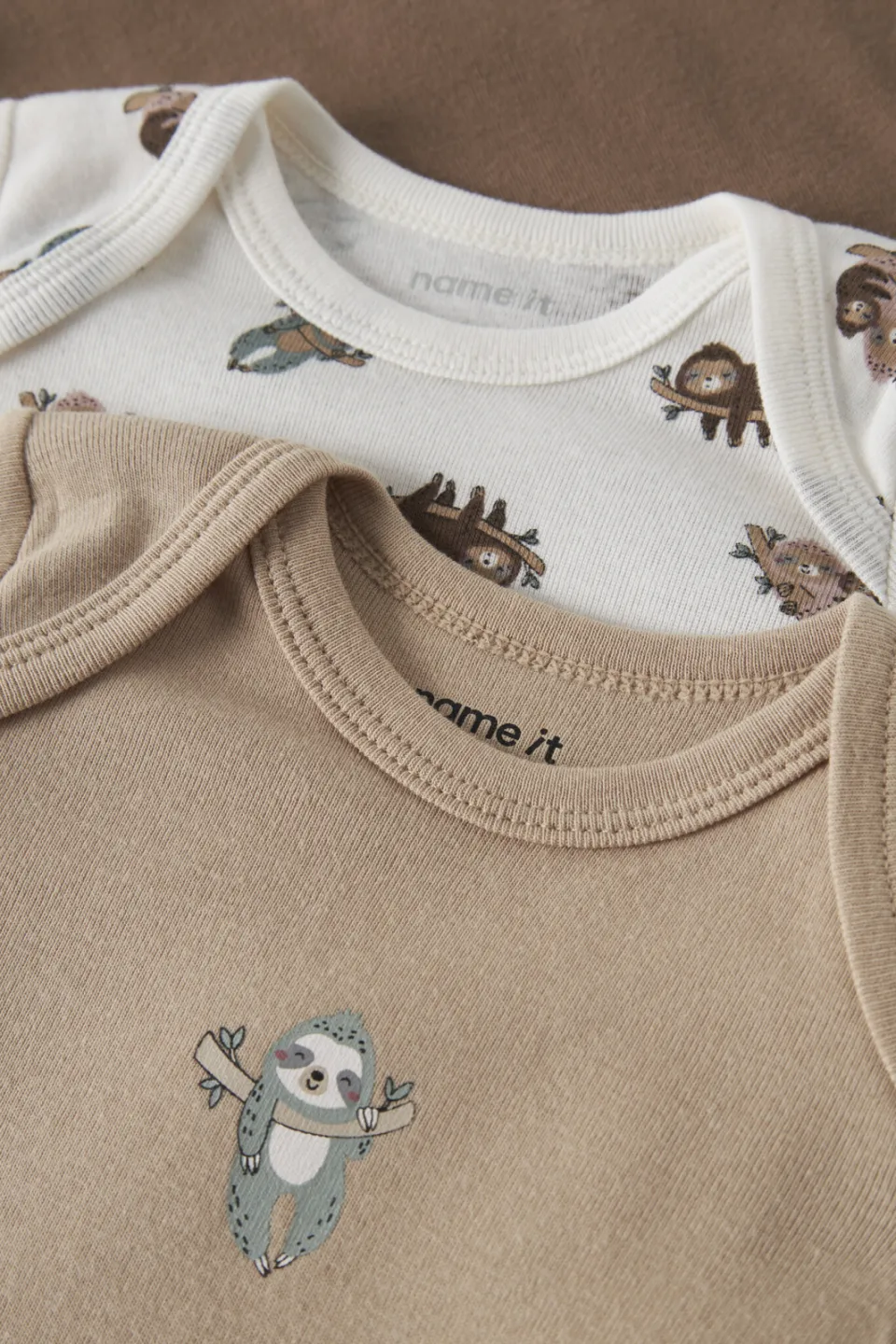 NAME IT BABY gebreide rompers met print (set van 3) zand/bruin/ecru, foto 8