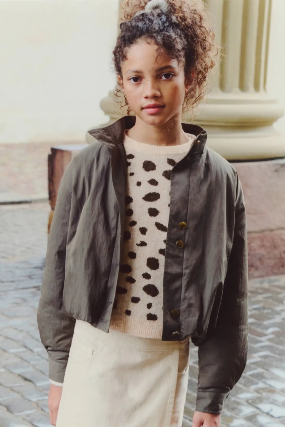 Mango Kids gebreide trui met print en wol - beige, foto 3