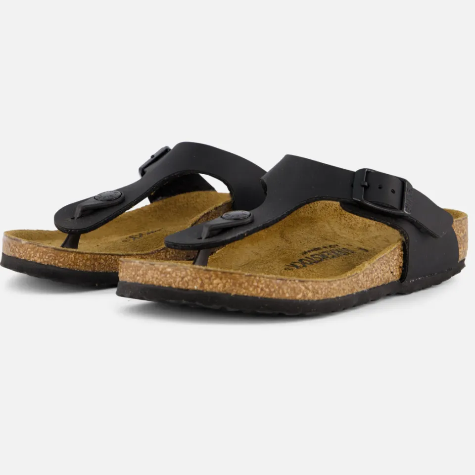 Birkenstock Gizeh teenslipper zwart leer