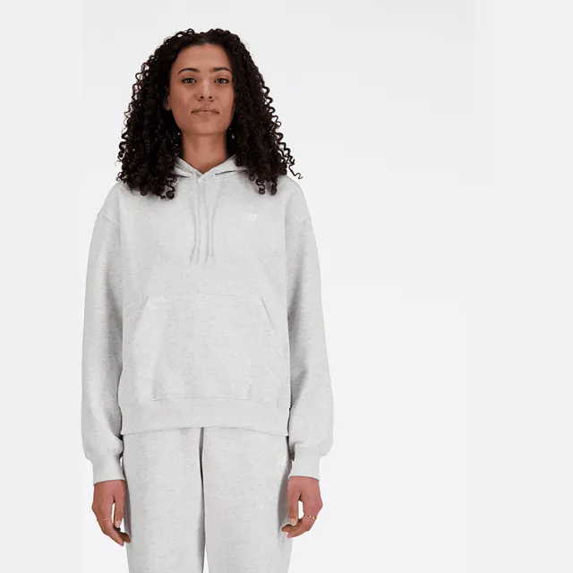 New Balance Sport Essentials Hoodies Dames - Grijs - Katoen Jersey Grey