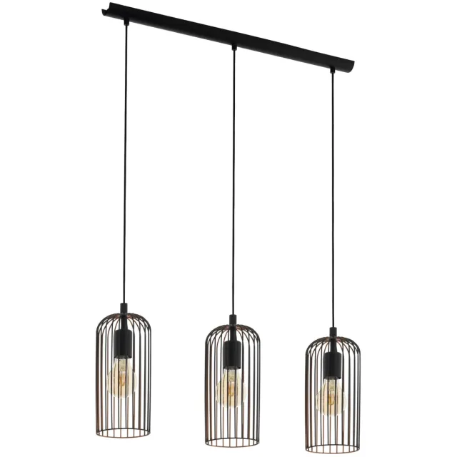 EGLO Roccamena Hanglamp - E27 - 73 cm - Zwart|Koper Zwart;Koper;