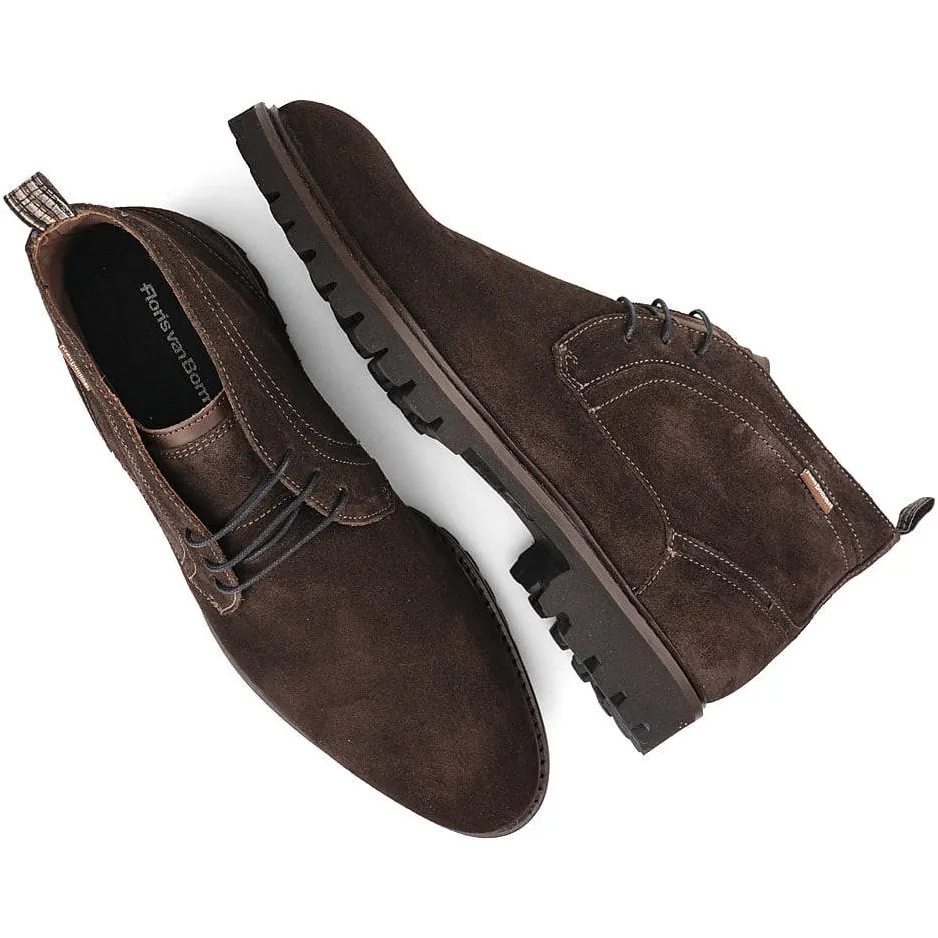 Floris Van Bommel De Floter 01.00 suède enkelboots donkerbruin donker bruin, foto 4