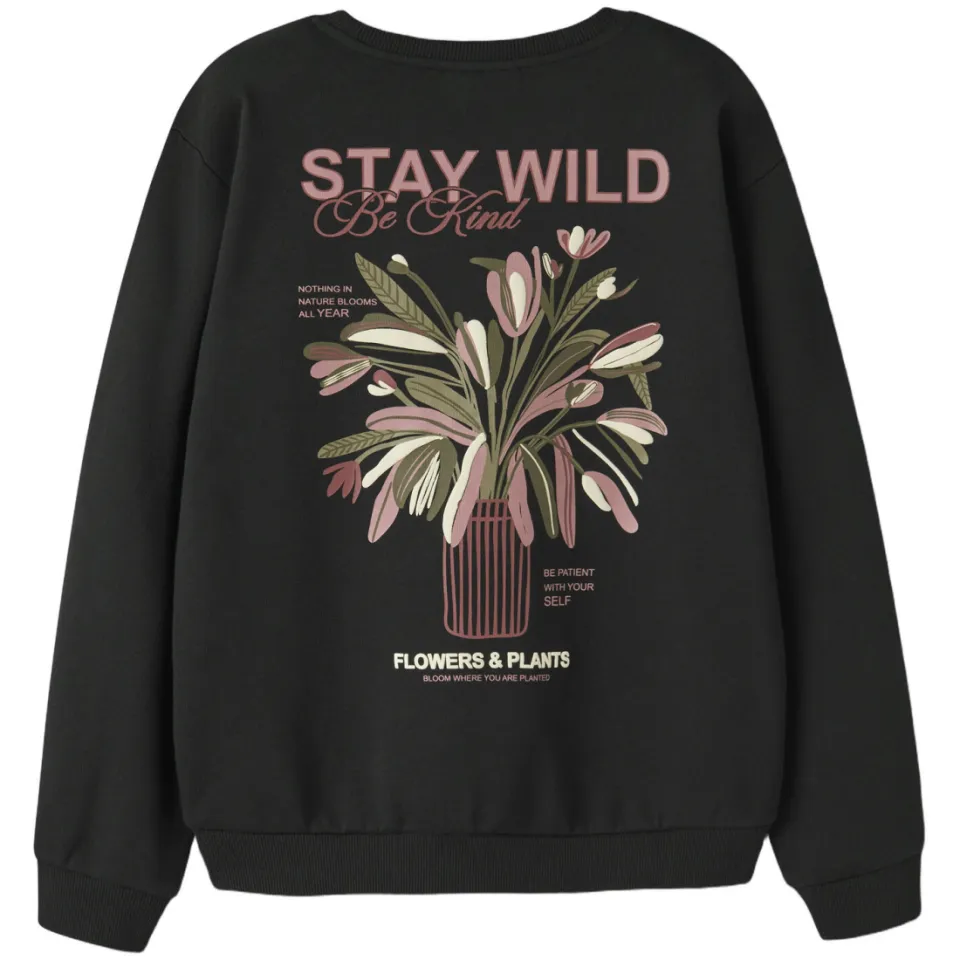 NAME IT KIDS sweater met backprint - zwart, foto 3