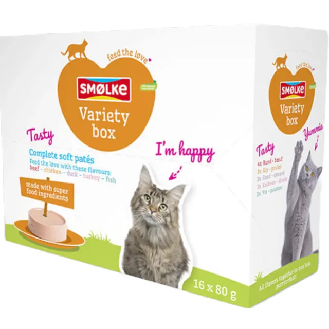 Smolke Soft Paté Variety Box kattenvoer 16 x 80 gr