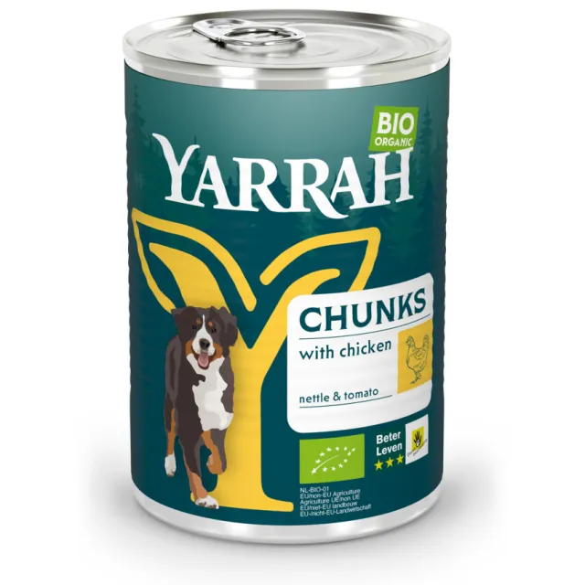 Yarrah Bio Hondenvoer Chunks Kip 405 gr