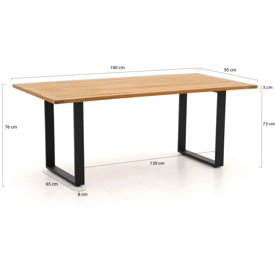 Apple Bee Condor tuintafel 190 x 95 cm zwart, foto 2