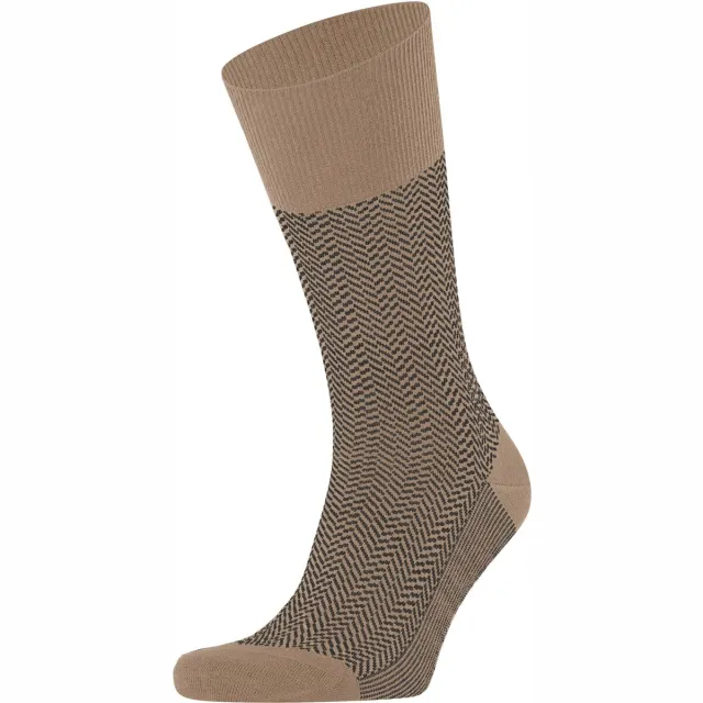 Falke Panty’s/Kousen Falke Airport Herringstripe Sok Beige kameel