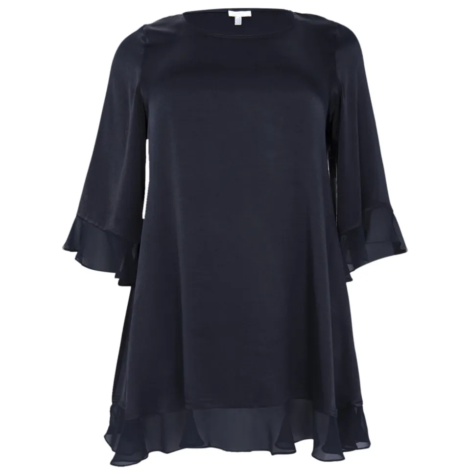 Yoek wijde blouse donkerblauw, foto 2
