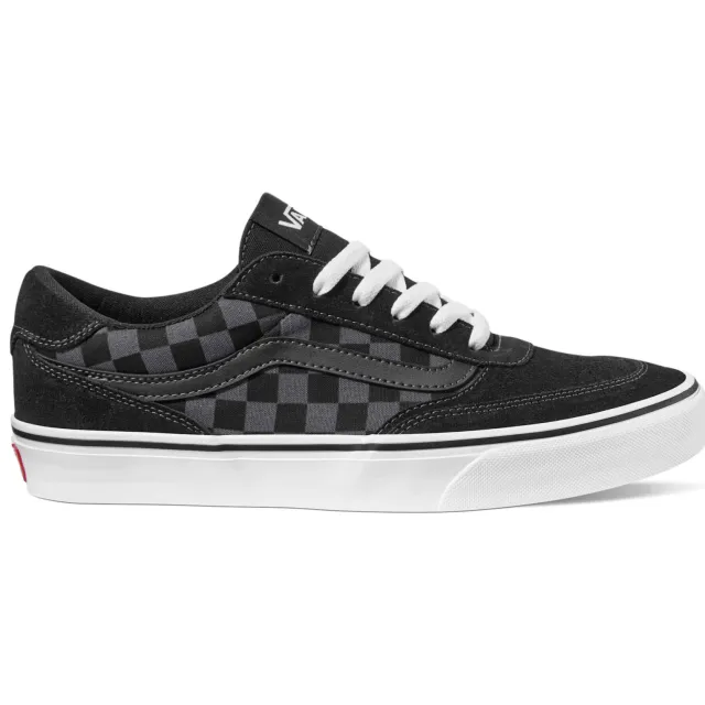 Vans Brooklyn LS Checkerboard suède sneakers - zwart/antraciet