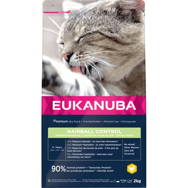 Eukanuba Adult Hairball Control droogvoer kip