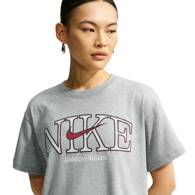 Nike Sportswear T-shirts Dames - Grijs - Katoen Jersey
