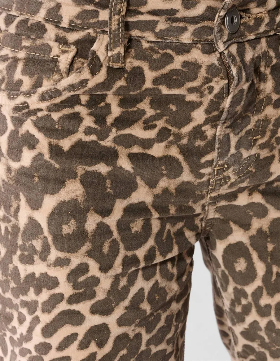 Shoeby wide leg jeans met panterprint - bruin, foto 7