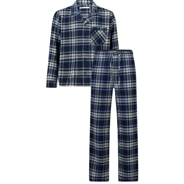 America Today geruite pyjama donkerblauw wit, foto 2