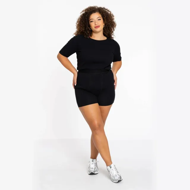 Yoek LOUNGE relaxed biker short zwart