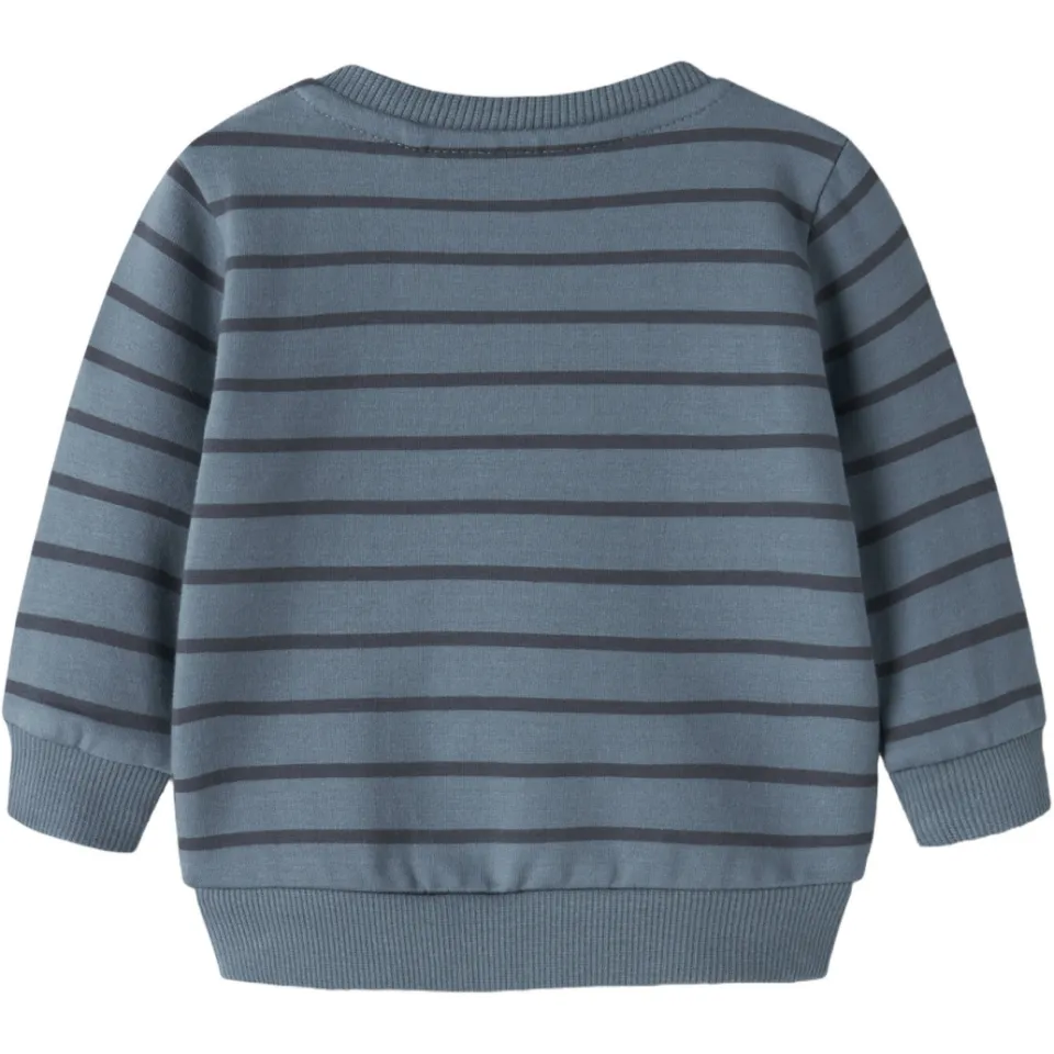 NAME IT BABY gestreepte sweater met borduursels - blauw, foto 3