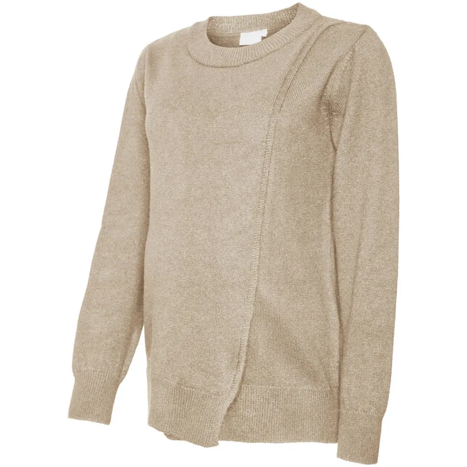 Mamalicious gebreide zwangerschapstrui - beige, foto 2