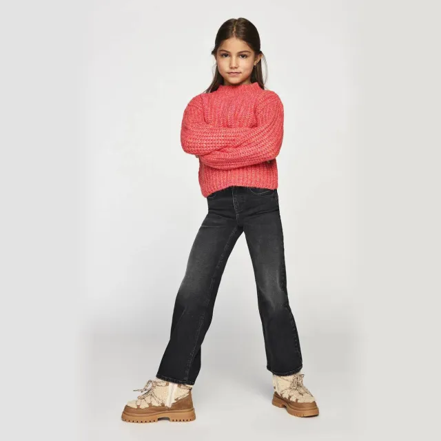 Only KIDS ONLY GIRL wide leg jeans - zwart Washed black