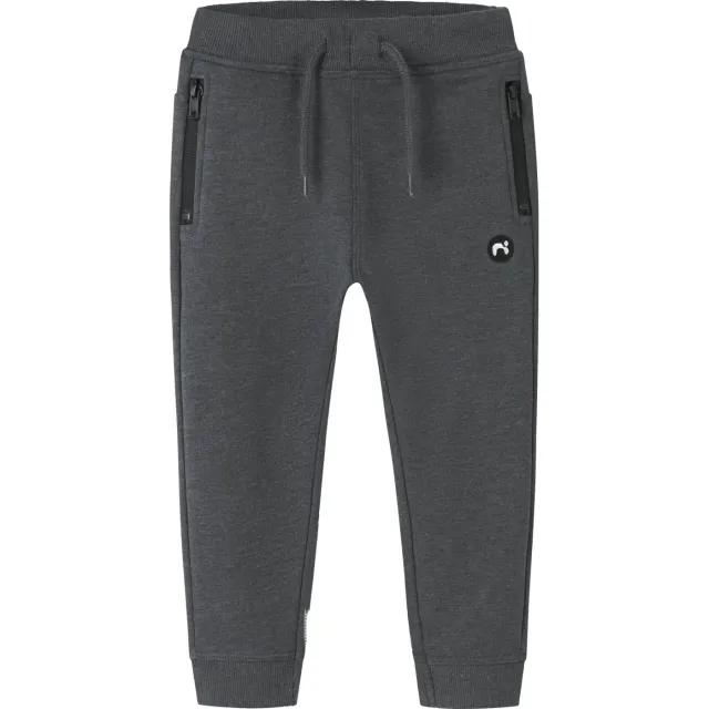 NAME IT MINI slim fit joggingbroek donkergrijs melange