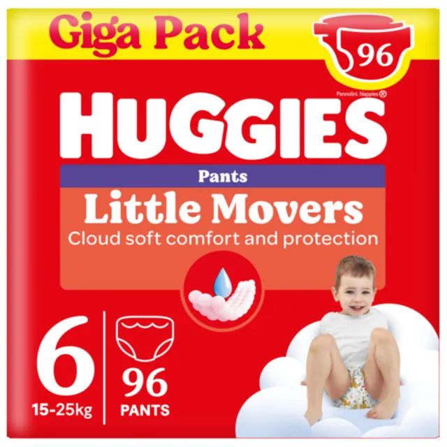Huggies Little Movers luierbroekjes maat 6 96 stuks