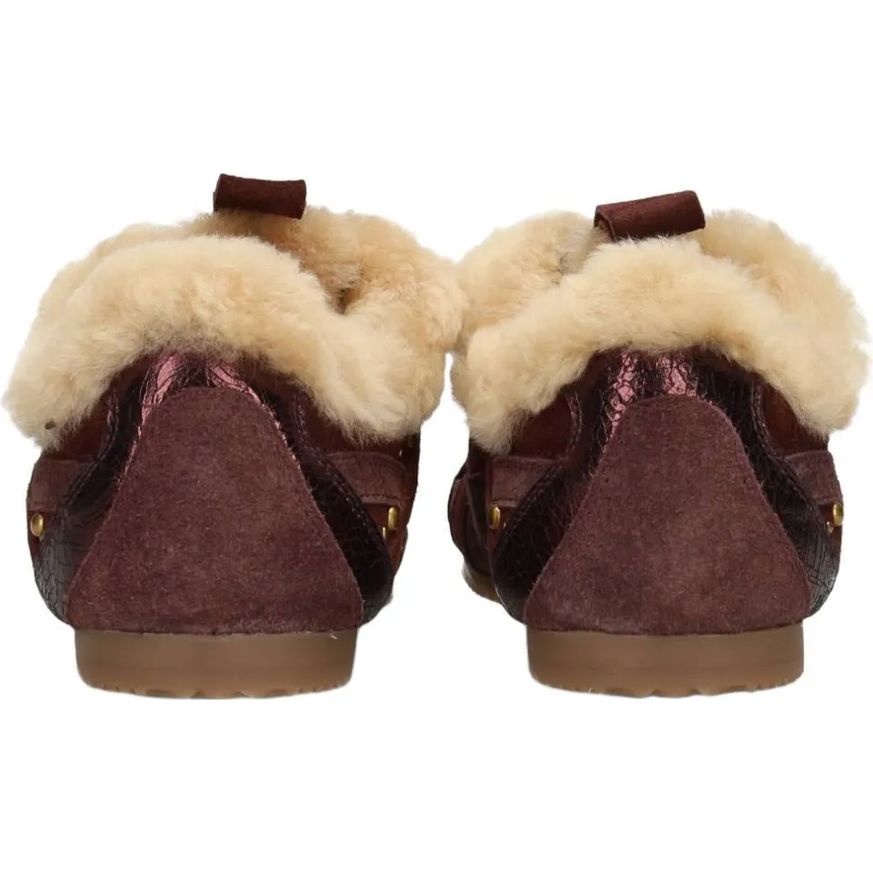 Haboob Tamara suède sneakers met studs - bordeaux, foto 4