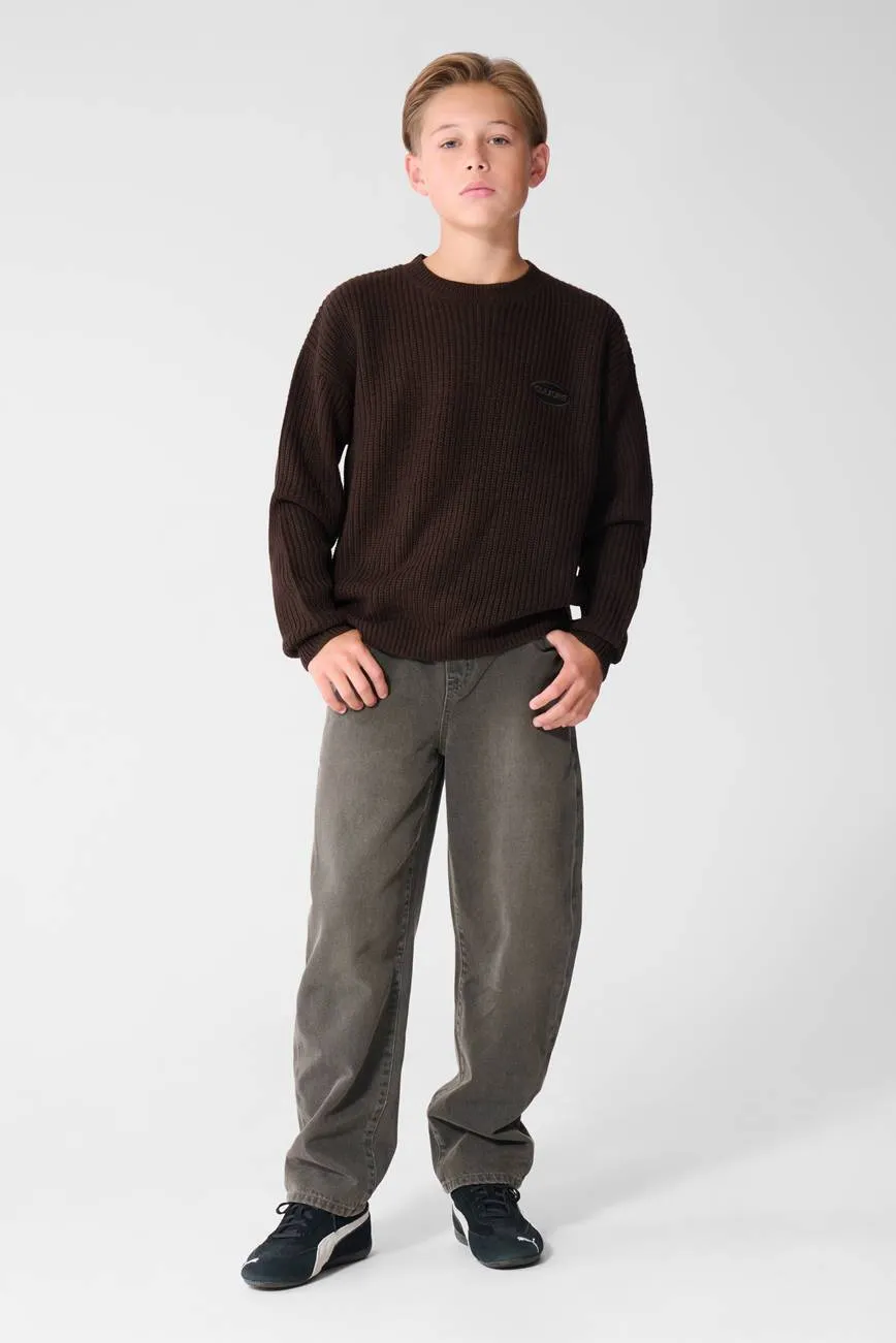 Shoeby oversized gebreide trui - donkerbruin, foto 4