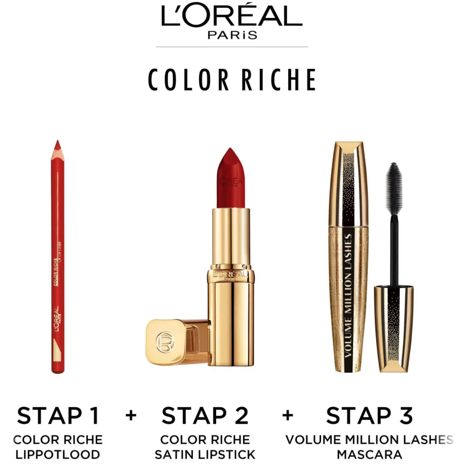 L'oréal Paris Color Riche Satin 377 Perfect Red lippenstift rood, foto 2