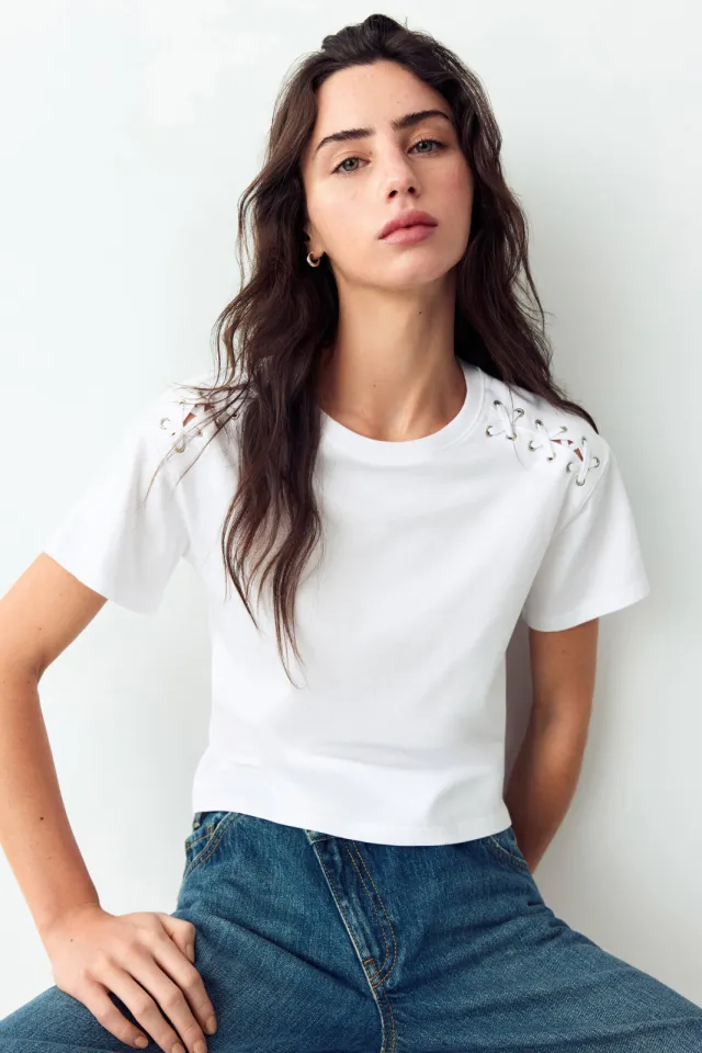 Mango Teen T-shirt wit