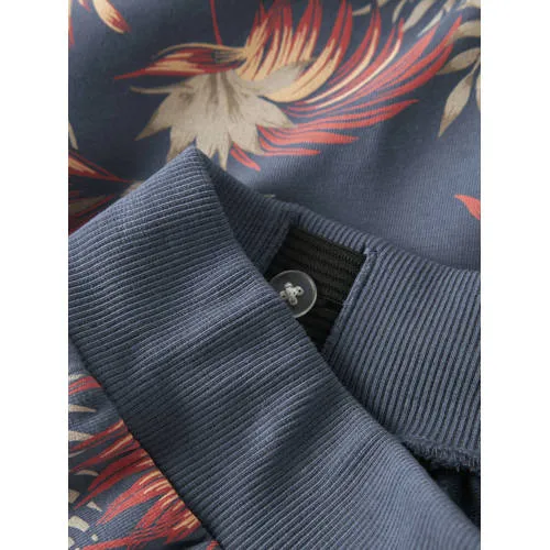 NAME IT KIDS regular sweatshort indigo blauw bladprint, foto 3