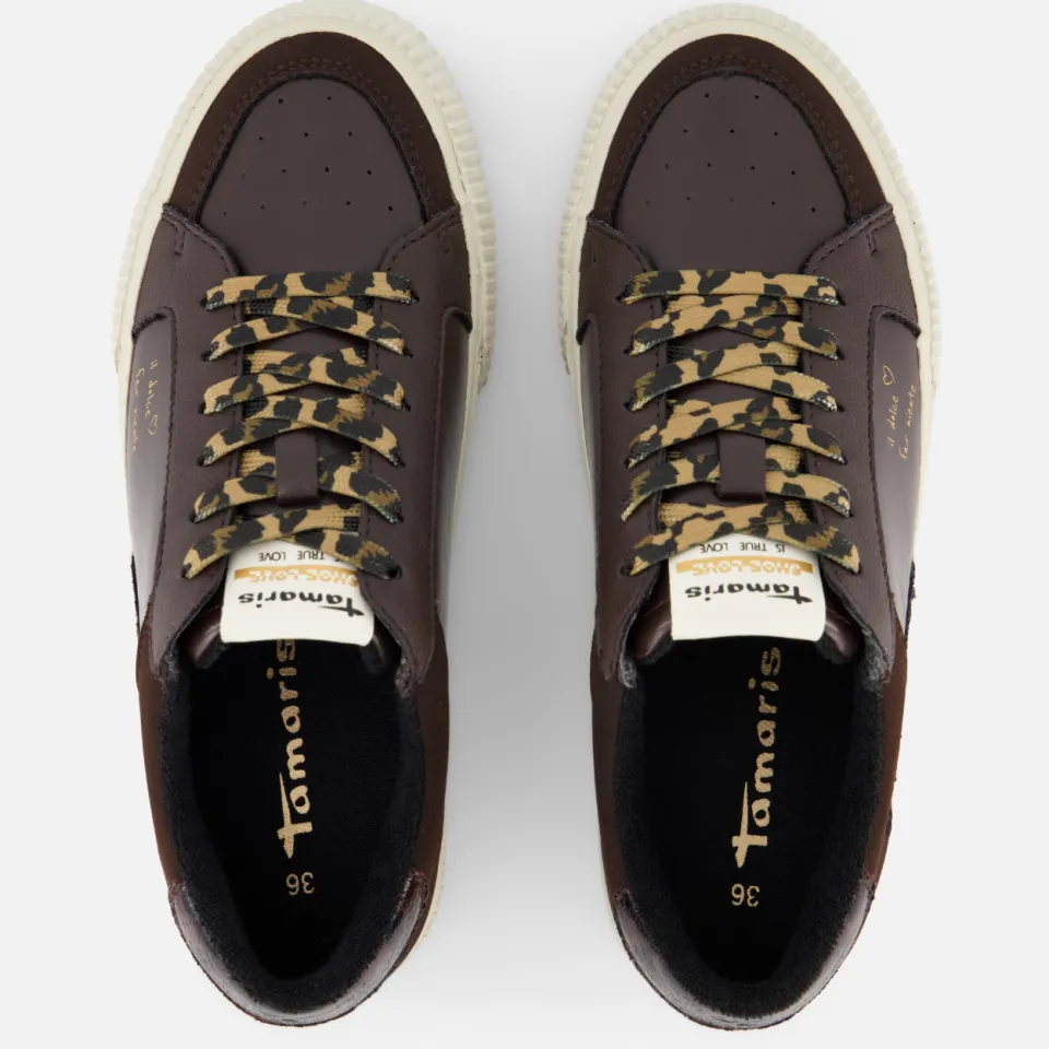 Tamaris lage sneakers bruin, foto 4