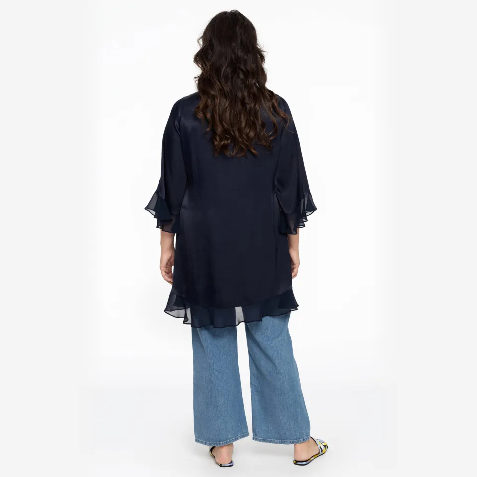 Yoek wijde blouse donkerblauw, foto 4