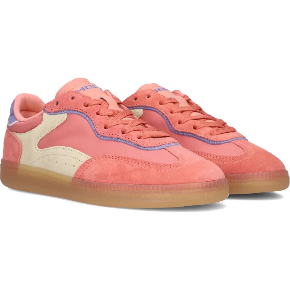 THE HOFF BRAND HOFF Park leren sneakers koraalroze/beige, foto 3